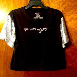 Ladies Top w/ Sequin Sleeves